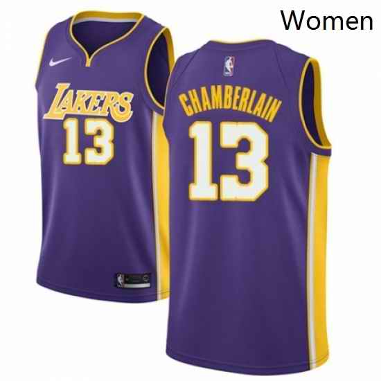 Womens Nike Los Angeles Lakers 13 Wilt Chamberlain Authentic Purple NBA Jersey Icon Edition